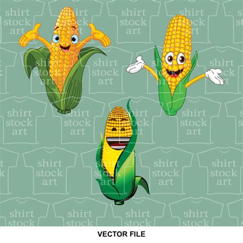 Corn Maze Corn Field Plants Farm Farming Cartoon – T Shirt Stock Art