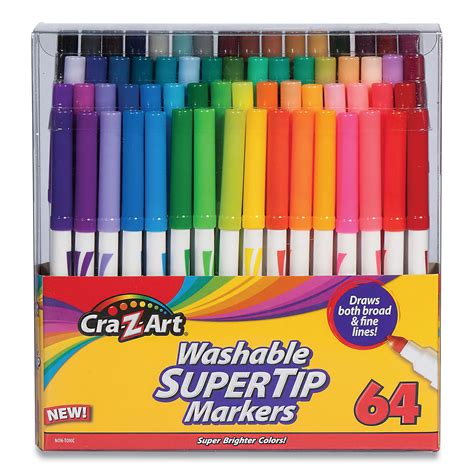 Cra-Z-Art® Washable SuperTip Markers, Broad/Fine Bullet Tip, Assorted Colors, 64/Set | Coast ...