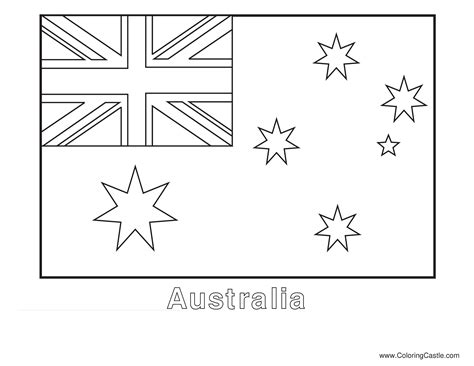 Flag of Australia Coloring Page