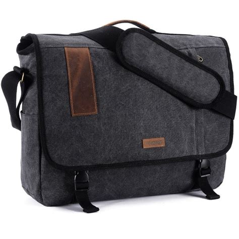 17 Inch Laptop Messenger Bag Vintage Canvas Shoulder Bag For Men by VONXURY - 17 Inches Laptop ...