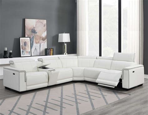 6 Piece Modular Sectional Sofa Leather | Baci Living Room