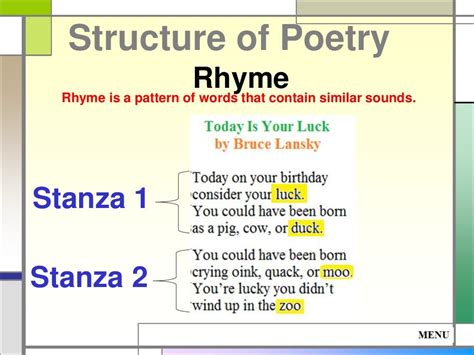 Structure of poetry