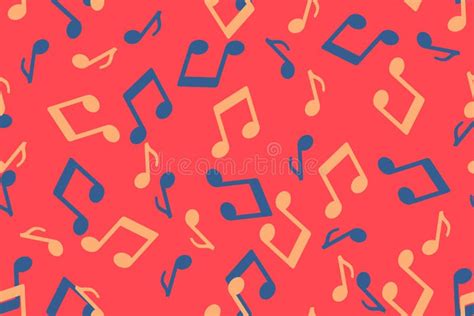 Music Notes on Seamless Vector Pattern on Pink Background Stock Vector - Illustration of ...