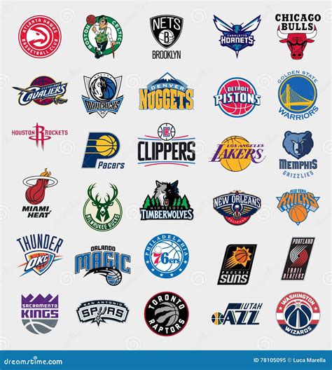 NBA teams logos editorial image. Illustration of blazers - 78105095