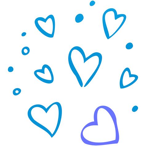 Simple blue doodle heart. Isolated design element for valentine's day, wedding, romance ...