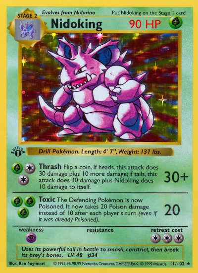 How much is a Nidoking Pokemon Card from Base Set worth?