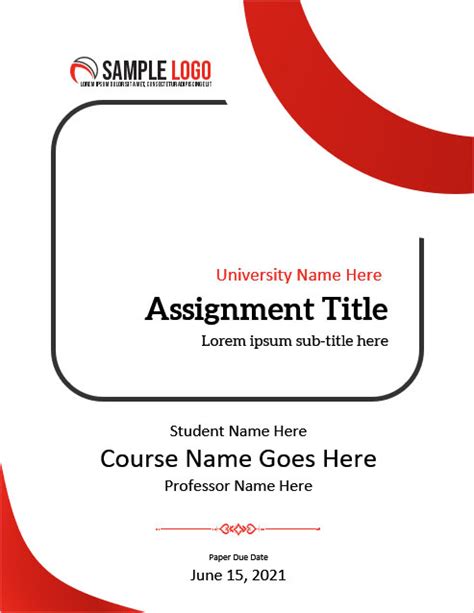 Assignment Cover Page Template Free Download - PRINTABLE TEMPLATES