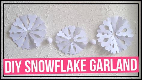 DIY Snowflake Garland ️ How To Make a Snowflake Garland | Easy Winter DIY | DIY Paper Snowflakes ...