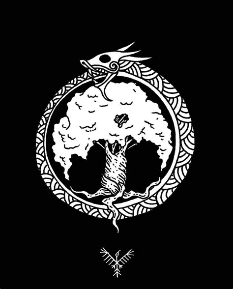 Just a simple Jormungandr and Yggdrasil tattoo design #drawing #doodle #illustration #linework # ...