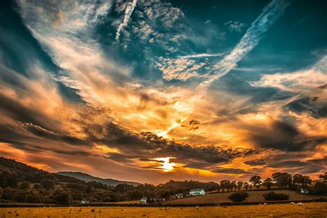 Orange and Blue Skies during Sunset · Free Stock Photo