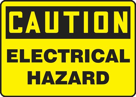 OSHA Caution Safet Signs: Electrical Hazard ()