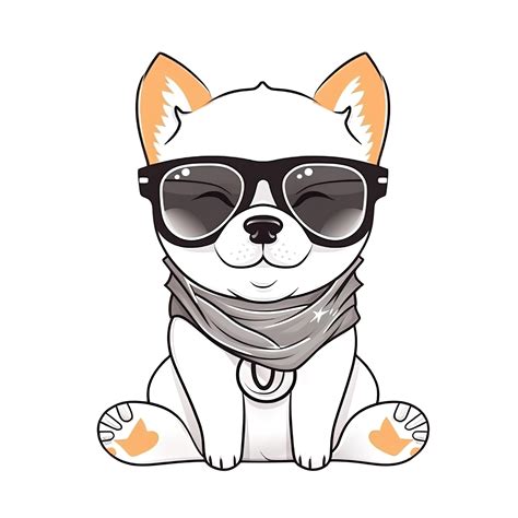 Free Cute Dog wearing sunglasses Stickers 21658046 PNG with Transparent Background