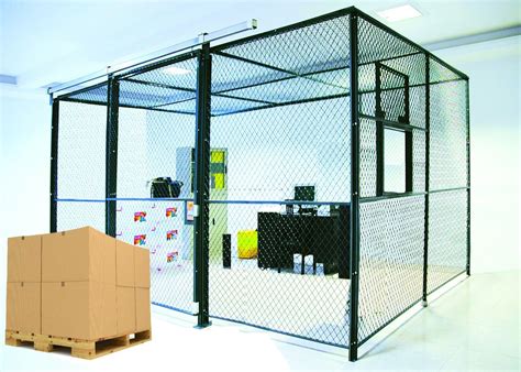 Predesigned 2 Sides Wire Mesh Storage Cages , Tool Security Cages For Storage