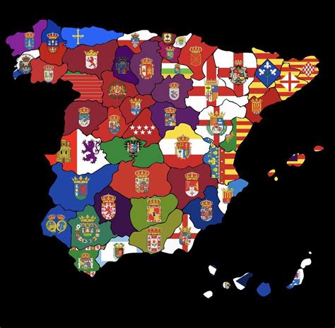 Flag map of Spain | Map of spain, Spain history, Spain flag