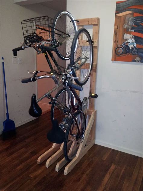 Vertical Bike Rack From 2x4s | Vertical bike rack, Vertical bike storage, Diy bike rack