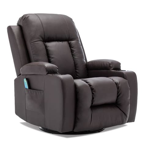 Vicluke Massage Recliner Chair with Heated, 360 Degree Swivel Rocker Recliner Lounge Chair ...