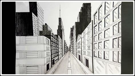 One Point Perspective City Drawing At Explore | Images and Photos finder