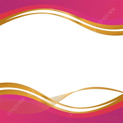 Pink Wave Border With Gold Line Vector, Pink Wave Border, Pink Abstract Gradient, Wave Border ...