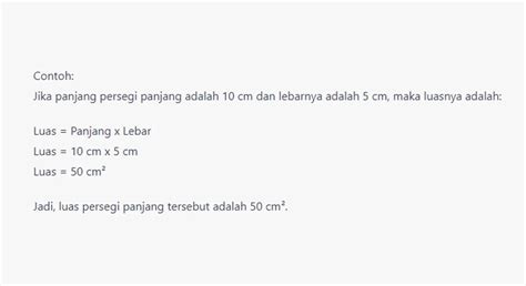 Cara Menghitung Luas Persegi Panjang dan 5 Contoh Soal