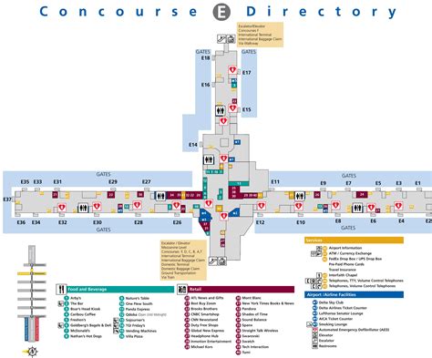 Atlanta airport terminal E map - Ontheworldmap.com