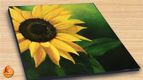 Easy Sunflower Painting using Acrylic / Acrylic painting for beginners | Episode #254 | Painting ...