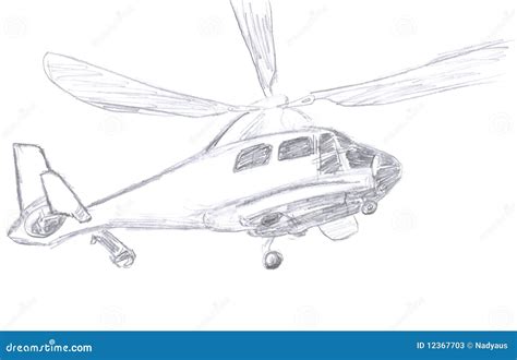 Helicopter sketch stock illustration. Illustration of isolated - 12367703