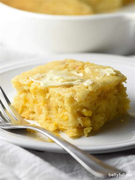 Easy Creamy Cornbread Casserole - Belly Full