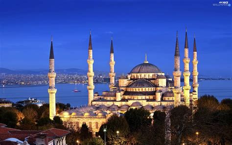 Sultan Ahmed Mosque, Istanbul, Turkey, The Blue Mosque - Nice wallpapers: 1920x1200