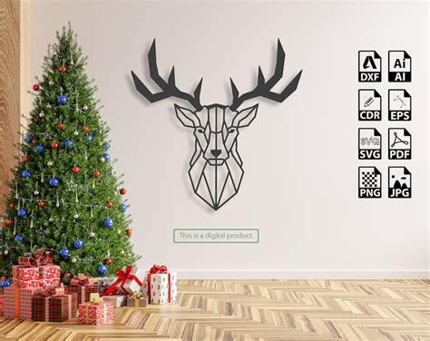 Geometric Deer Portrait DXF File for Laser and Plasma Cut - Etsy