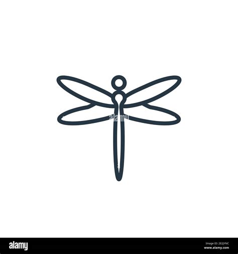 Dragonfly outline vector icon. Thin line black dragonfly icon, flat vector simple element ...