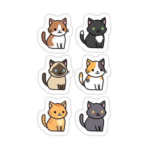 'Cats' Sticker by littlemandyart | Cat stickers, Cute stickers, Cute doodles