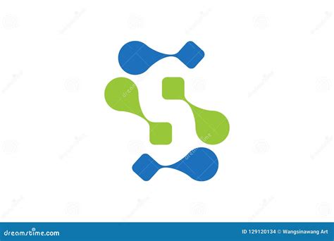 Blue and Green Letter S Modern Logo Design Inspiration Isolated on White Backgrounds. Stock ...