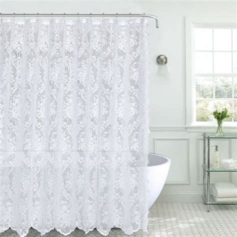 Kate Aurora Country Farmhouse Shabby Chic Lace Shower Curtain - Assorted Colors | eBay