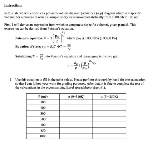 Solved lab, we will construct a pressure-volume diagram | Chegg.com