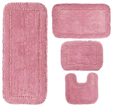 Radiant 4 Piece Bath Rug Set - Contemporary - Bath Mats - by Home Weavers Inc