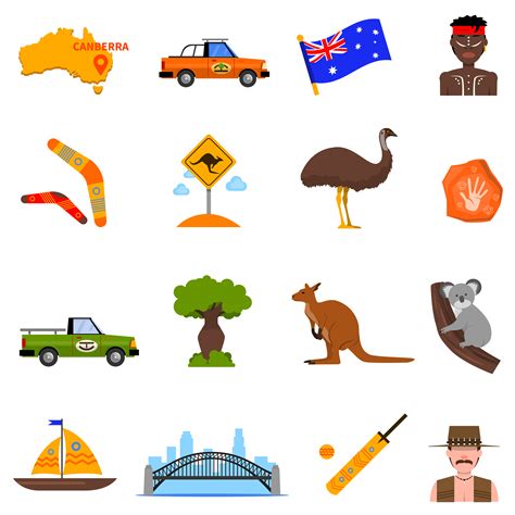 Australian Icon Set 1486227 Vector Art at Vecteezy