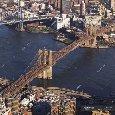 Manhattan bridge and Brooklyn bridge — high, typically american - Stock Photo | #167573194