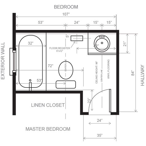 Bathroom Floor Plans With Dimensions – Flooring Guide by Cinvex