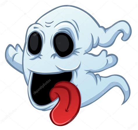 Funny white cartoon ghost — Stock Vector © Giinger #29927813