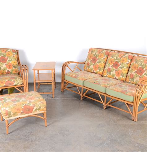 Mid Century Heywood Wakefield Rattan Patio Furniture : EBTH