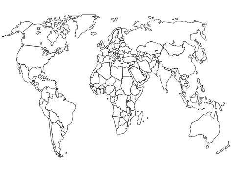 Printable Blank World Map Countries | Blank world map, World map outline, World map printable