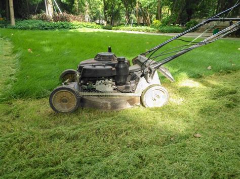 Lawn mower cutting grass stock photo. Image of grassmower - 125668208