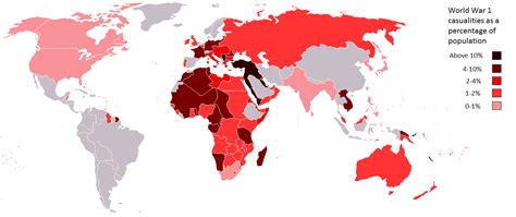 World War 1 casualties as a percentage of population [1474x620] [OC] : MapPorn