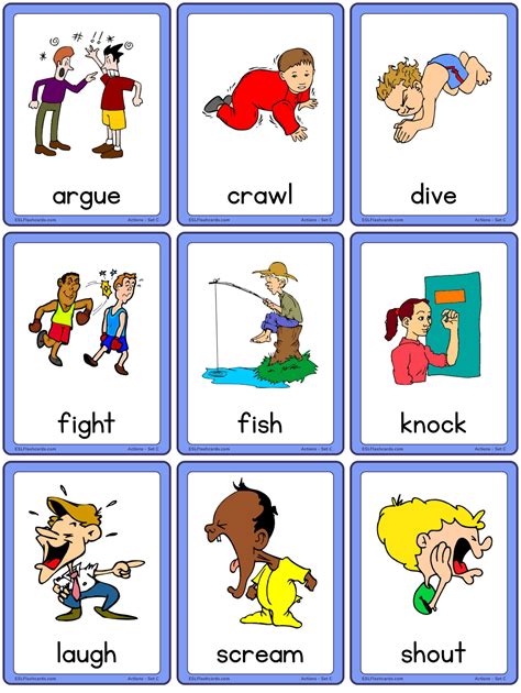 Action Flashcards – Set C – ESL Flashcards