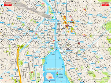 Zurich top tourist attractions map - Zurich top highlights guide map in English - High quality ...