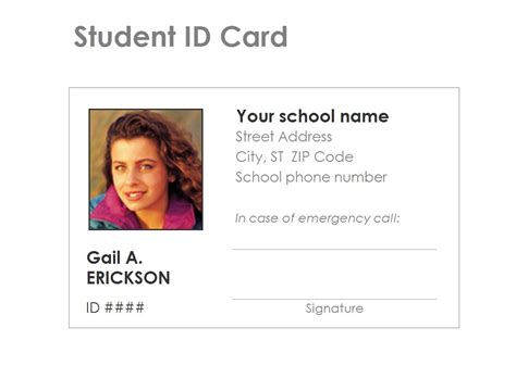 Student Identification Card Template