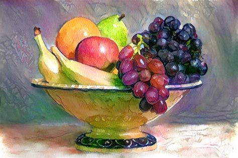 Watercolor Fruit Still Life at PaintingValley.com | Explore collection of Watercolor Fruit Still ...