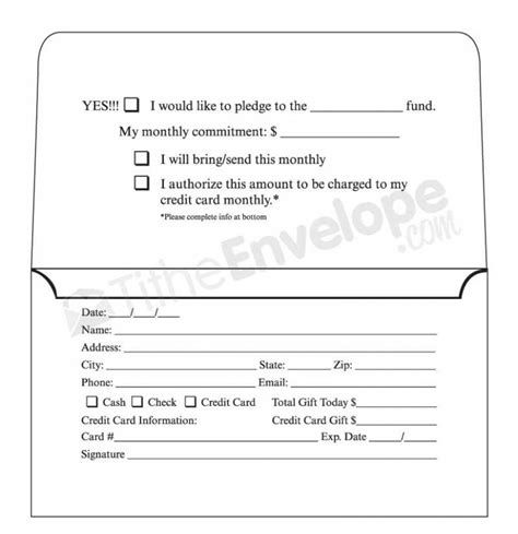 Donation Envelope Template Word