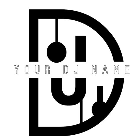 Modern DJ Logo Design Black White Modelo | PosterMyWall