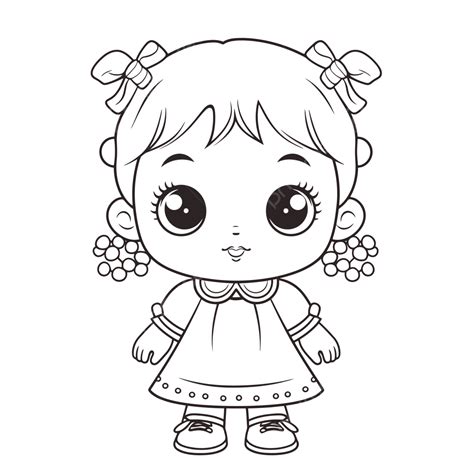 Cute Baby Girl Coloring Page Outline Sketch Drawing Vector, Baby Drawing, Wing Drawing, Girl ...